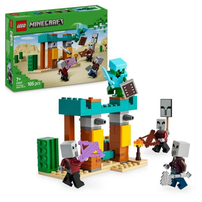 LEGO Minecraft 21267 La patrouille d’Illageois du désert - Jeu de construction dès 7 ans