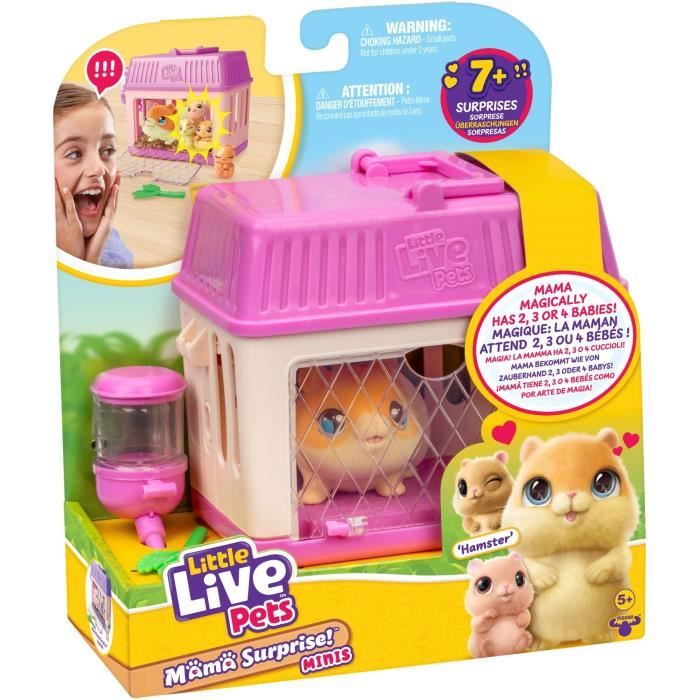 Set de jeu LITTLE LIVE PETS Mama Surprise Hamsters Bébés inclus Accessoires personnalisables