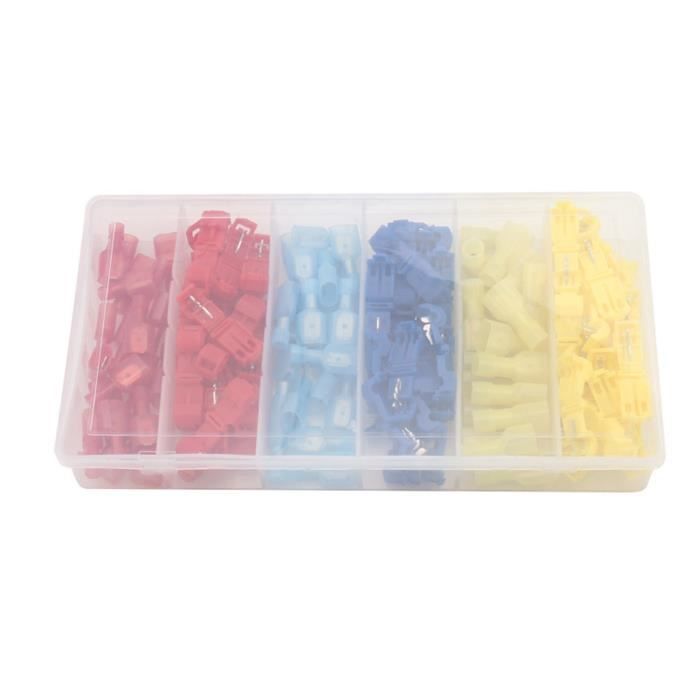 FULARR Kit 110 Pièces Connecteurs T-Tap - Rouge/Bleu/Jaune Pour Câbles 0.5-6mm² | Soudure Rapide Auto-Dénudants