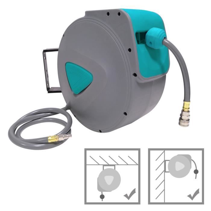 MSW - MSW Enrouleur Tuyau Dévidoir Haute Pression Pneumatique Eau Air MSW-PHR15 (Automatique, 15 M, 160 Bars, Raccord 1/2", -20 à 40 °C