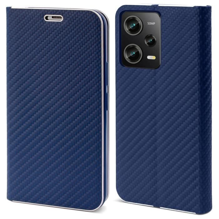 Étui Portefeuille Noir Pour Xiaomi Redmi Note 12 5G / Poco X5 – 4kom – Protection Et Cartes