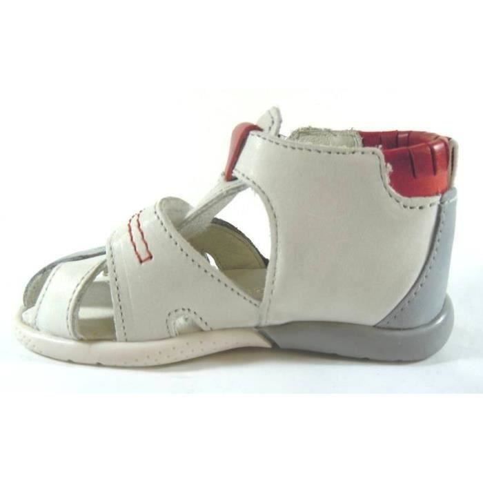 Sandales Bebe Garcon Babybotte Blanche A Boucle Scratch Medium Blanc Blanc Cdiscount