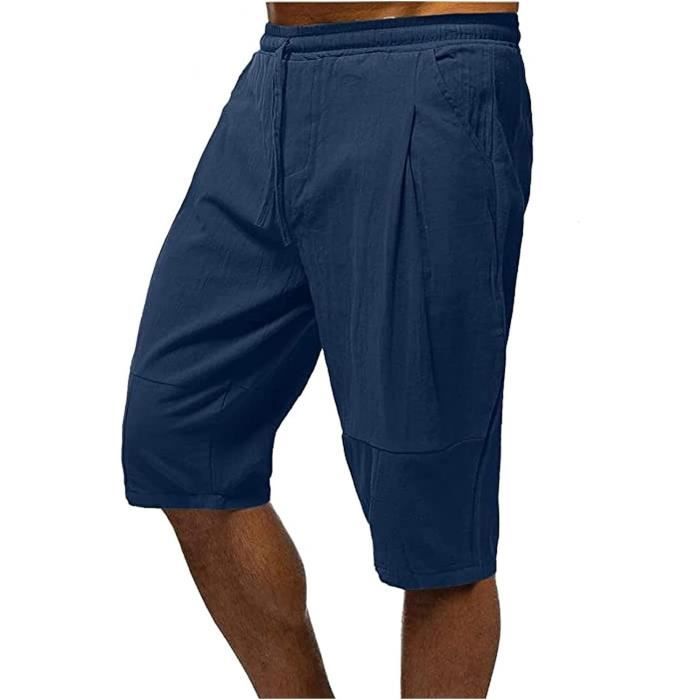 Short court Coton Marine pour Homme en Coton coloris bleu