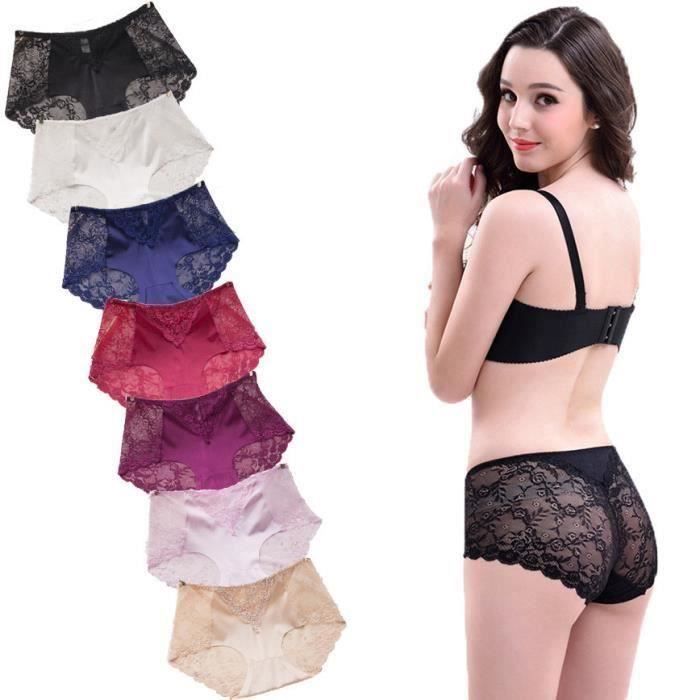 Lot De 6 Slip Femme Coton Invisible Culotte Sans Couture Femme Léger Culottes Femme Coton Taille Basse Slip Shorty Sous-vêtements Slip Stretch Bikini Culotte Élastique Confortable Shorties