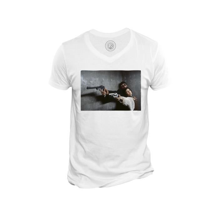T-Shirt Homme Col V Nathalie Portman Jean Reno Leon Tueur A Gage Guns  Cinema Blanc - Cdiscount Prêt-À-Porter