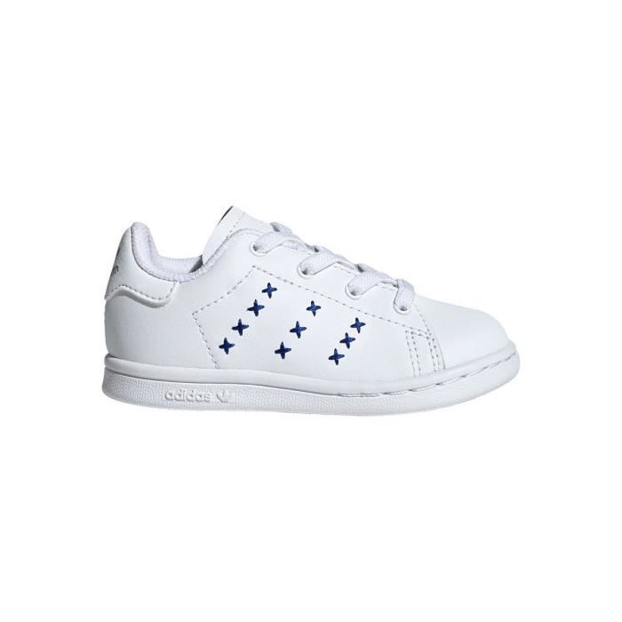 Basket Adidas Stan Smith Bebe EG6499 Enfant Blanc Garcon Cuir Lacets Blanc Cdiscount Chaussures