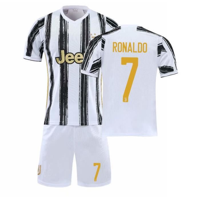 SECEN 2019/2020 Cristiano Ronaldo Third CR7 Juve Juventus Maillot et Short de Football pour Garçon Enfants Tailles 