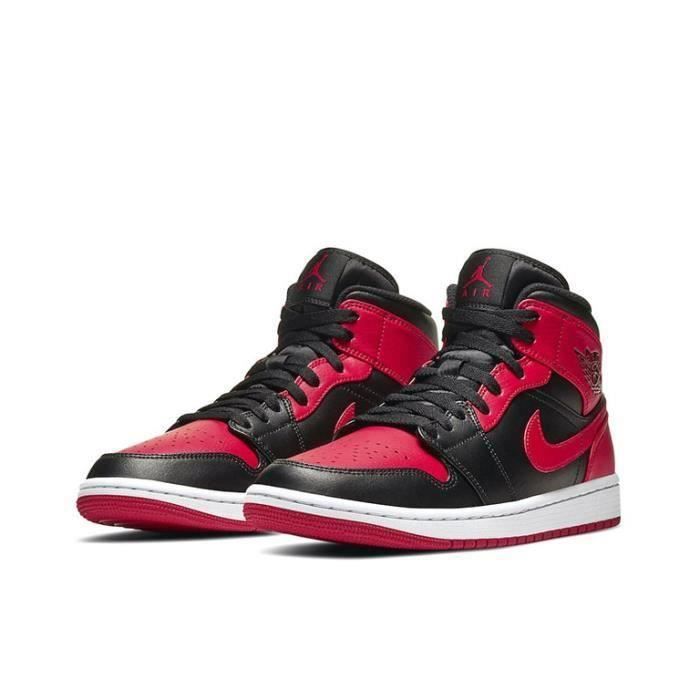 Basket NIKE AIR Jordan 1 Mid Chaussure de Sport AJ 1 Jodrans One Pas Cher  pour Homme Femme Rouge - Cdiscount Chaussures