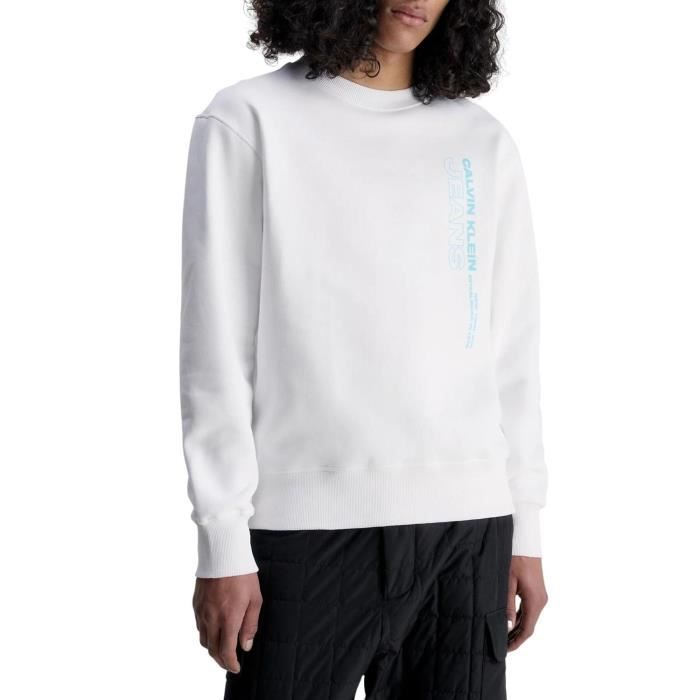 Sweat Calvin Klein Outline Blanc pour Homme
