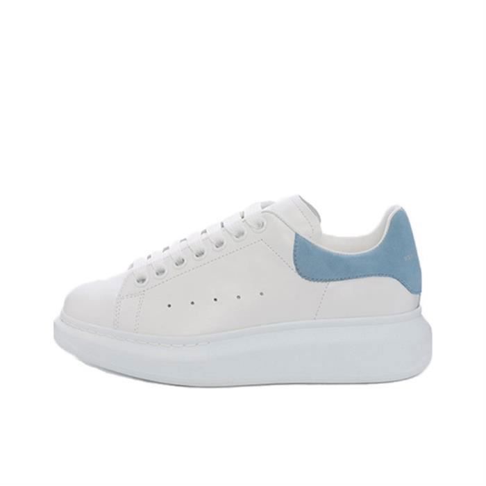 Alexander McQueen chaussures en cuir blanc bleu Couleurs multiples Cdiscount Chaussures