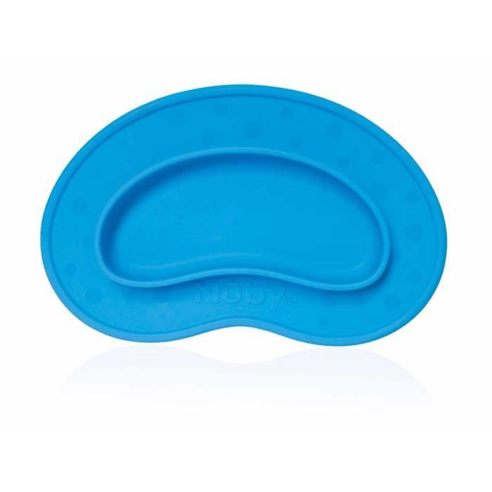 Autre accessoire repas bébé Nuby assiette chauffante avec ventouse - bleu -  3 mois +