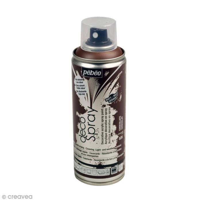 Bombe de peinture DecoSpray 200 ml Peinture pour loisirs créatifs DecoSpray : Couleur : Marron chocolatQuantité : 200 ml (couvre