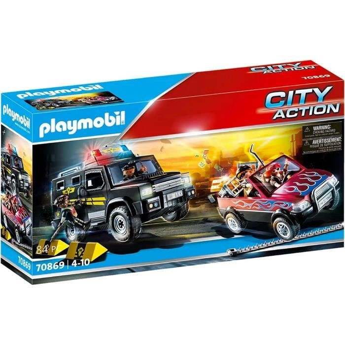Jeu de construction - PLAYMOBIL - 70869 - Poursuite des braqueurs - 84 pièces - À partir de 4 ans