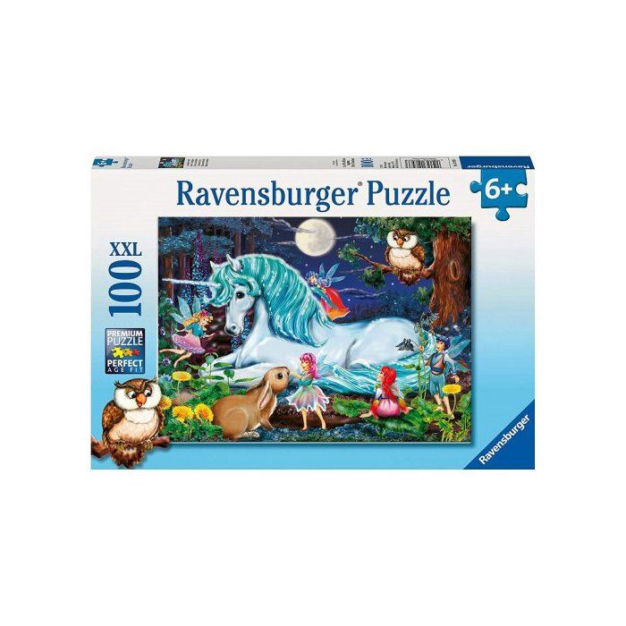 Puzzle XXL 100 Pieces La Licorne Et Les Dans La Foret Ravensburger