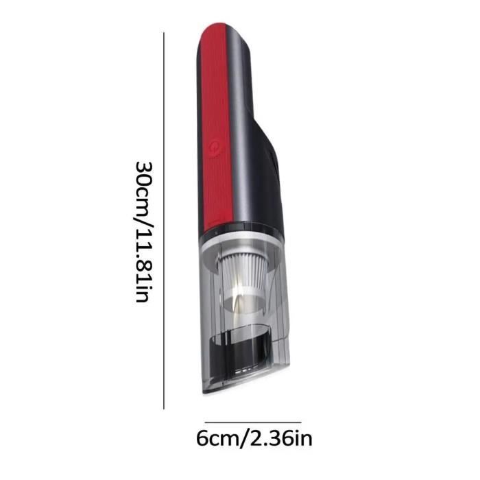 Aspirateur De Voiture Sans Fil Portable – Rechargeable USB, Sec Uniquement, Avec Accessoires