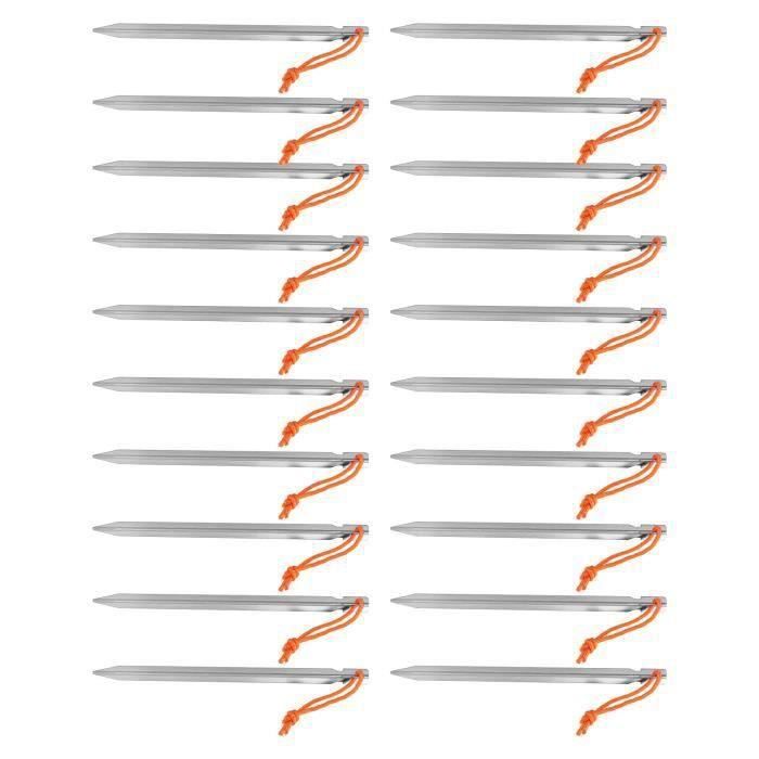 20 Piquets De Tente En Métal Milestone Camping - 18 Cm - Avec Sac De Transport - Pour Tentes Et Filets