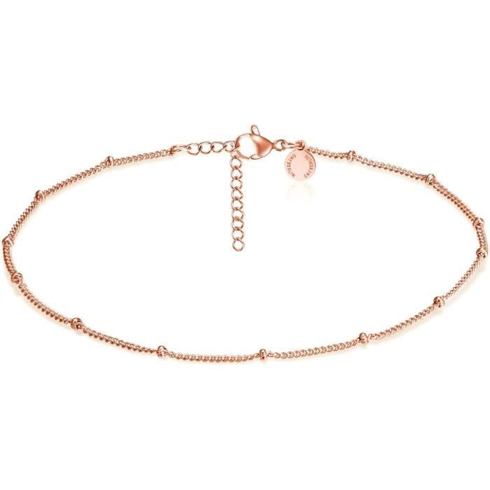 Bracelet Chaine Cheville - Plaqué Or - OCÉANE | L'atelier By TDF