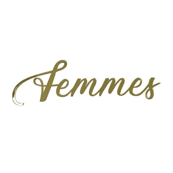 Plaque de porte WC WC hommes WC femmes Femmes Plexi Miroir Or