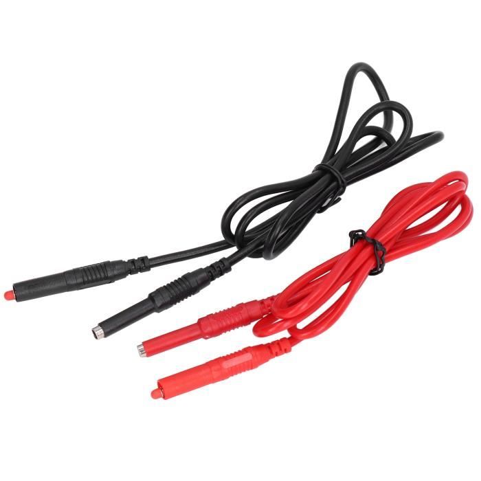 Kit Fils De Test Multimètre QWORK - Cordons Banane 1m, Pinces Crocodiles, Aiguilles Remplaçables - 1000V 15A - 2