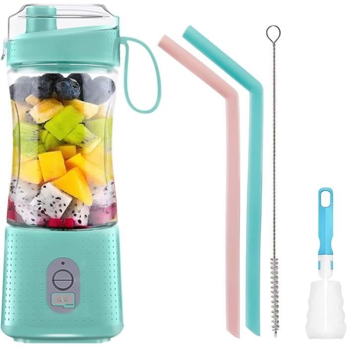 Mixeur Blender Portable USB Rechargeable – 380 Ml, 6 Lames Inox, Sans Fil Pour Smoothie, Jus, Sport, Voyage - 8