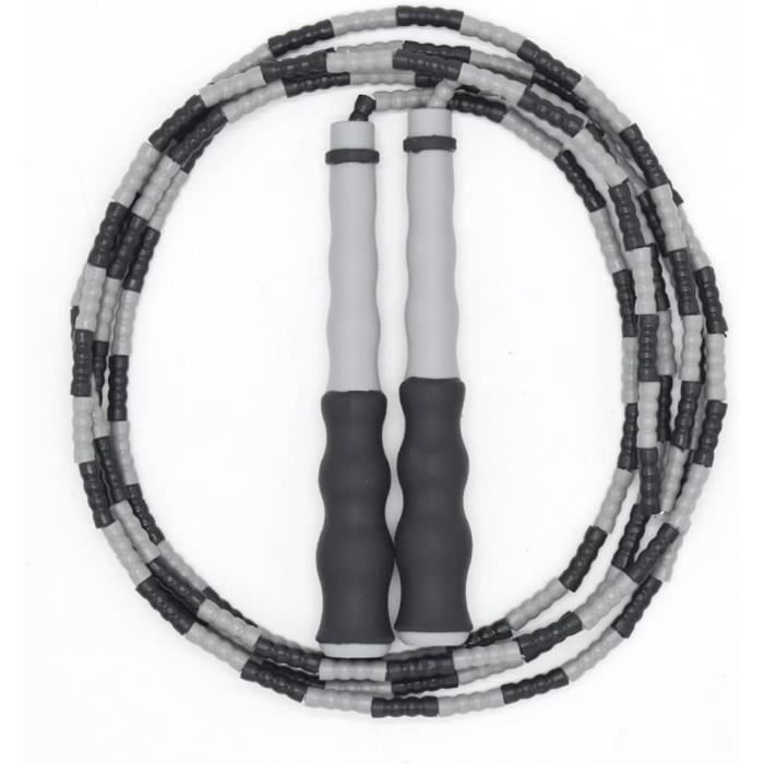 Corde à sauter avec perles douces, corde segmentée réglable avec poignée antidérapante, corde à