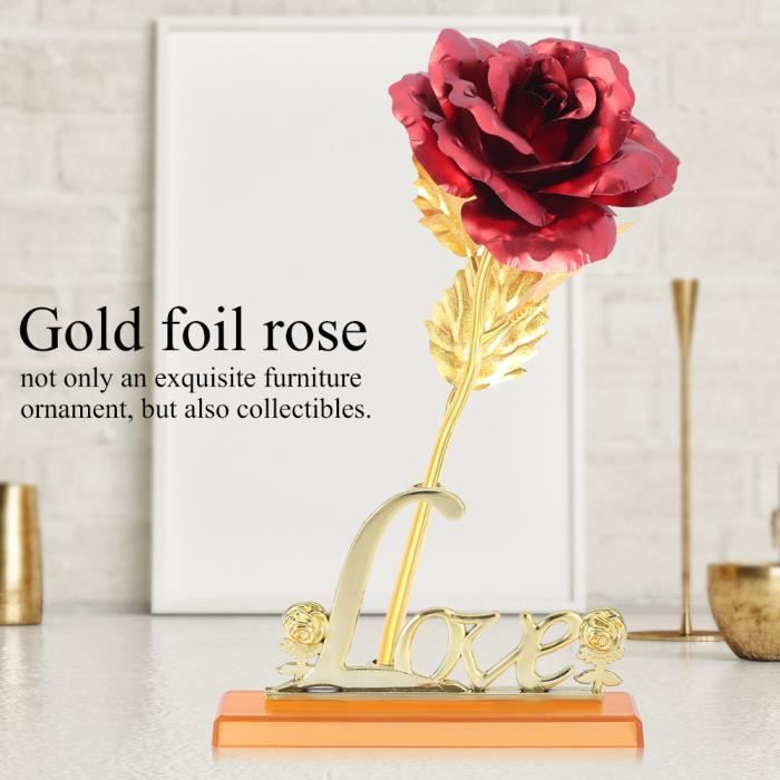 Onerbuy créatifs fête des mères Cadeau 24K Feuille D'Or Fleur Rose Full Blossom presen