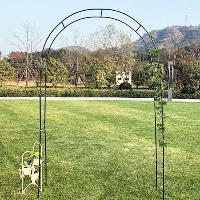 Arche De Jardin En Métal Treillis Pour Plantes Grimpantes - Arche Mariage 1.8x2.20m Noir