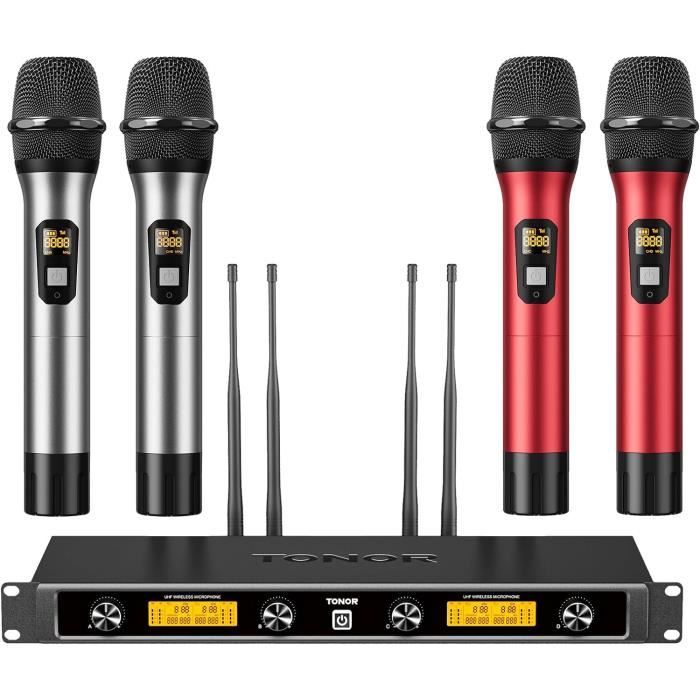 Audibax Missouri 2500 - Système de Microphones sans Fil VHF Double-Cravate - Microphones sans Fil Madonna Fréquence-À - Indicateurs du Système RF/AF - Sortie XLR Connecteurs et des Auxiliaires