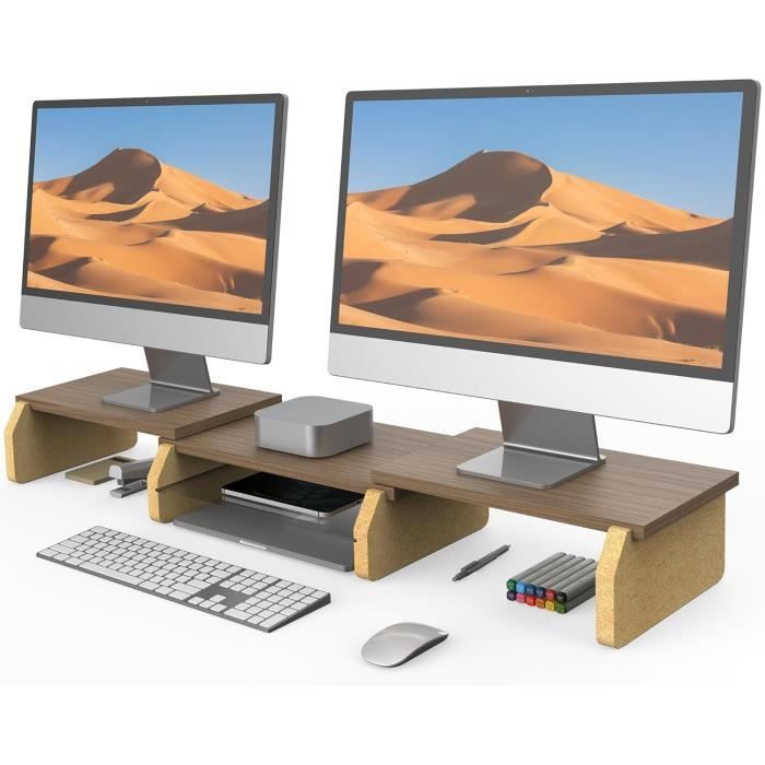 Réhausseur D'Écran En Bois,Support De Moniteur Réglable,Support D ...