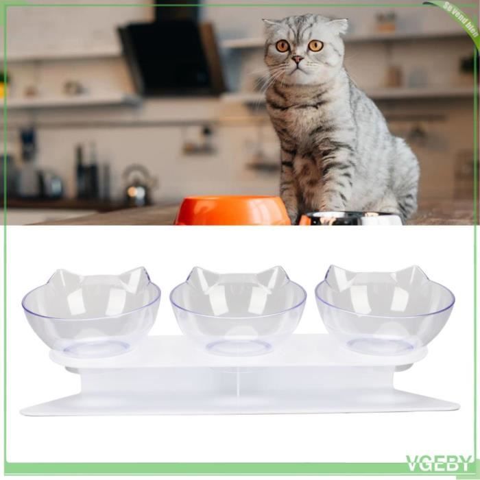 Meilleurs prix pour VGEBY 3 Bols Chat Surélevé Gamelle Transparente Détachable Colonne Vertébrale Bols Alimentation pour Chat