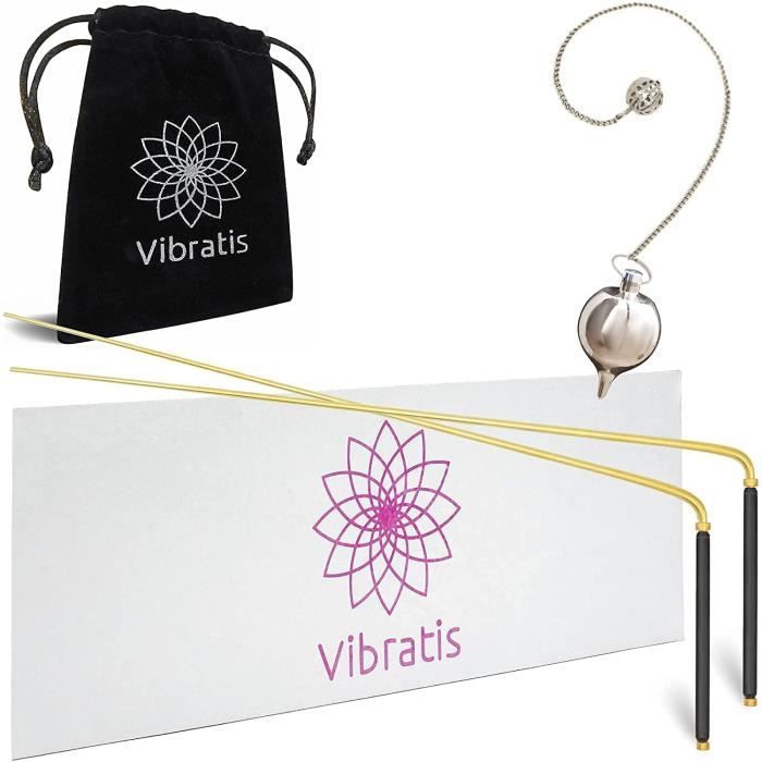 Vibratis Baguettes de Sourcier Professionnelles & Pendule Divinatoire | Pack Idéal pour Commencer la Radiesthésie