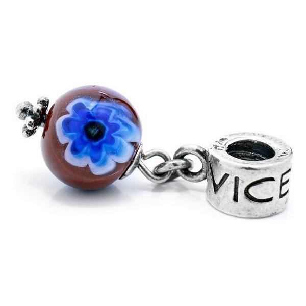 Perle de verre Viceroy VMB0034-24 Violet Bleu (1 Cm)