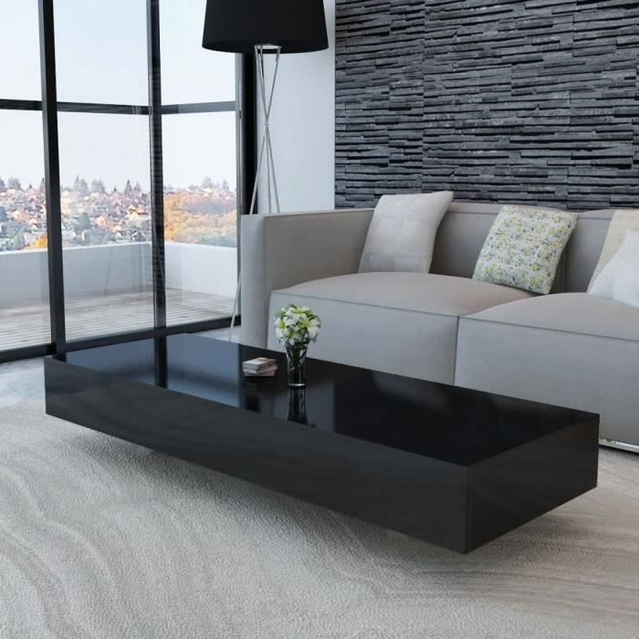 Table basse - VIDAXL - Haute brillance Noir - Rectangulaire - Contemporain - Design