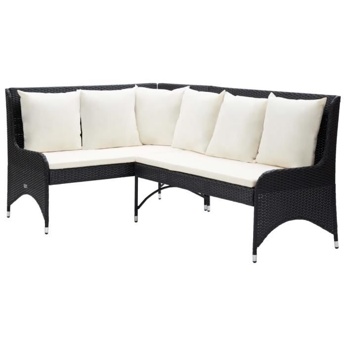 Canapé dangle - VIDAXL - Noir - Résine tressée - 4 personnes - Asymétrique