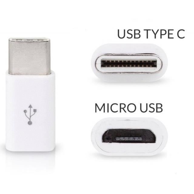 Adaptateur 8/30 pin USB Micro Type C pour iPhone iPad, Modele: USB Type C M vers Micro USB F