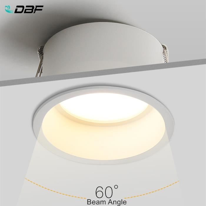 Lot De 10 Spots LED Encastrables 5W - Blanc, Diamètre 9cm, Pour Intérieur (chambre, Salon)