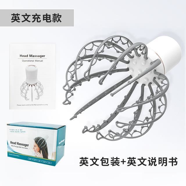 Masseur De Tête électrique Rechargeable USB - Vitesses Multiples - LED - Style Poulpe