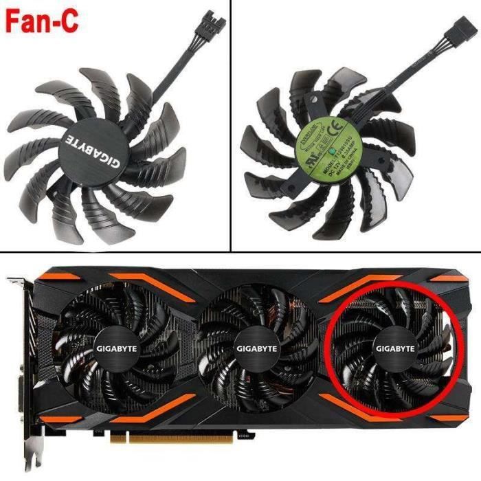 Un fan-Ventilateur de refroidissement GPU VGA pour GIGABYTE GTX 1650