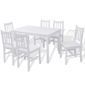 Fesjoy Ensemble De Salle A Manger Set De Table Table A Manger Et 6 Chaises Ensemble De Meubles D Exterieur En Pin Jardin En Bois Achat Vente Table A Manger Complete