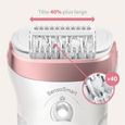 Epilateur électrique Braun Silk-épil 9 9-720 pour femme - Wet & Dry - Tête de rasage et tondeuse - Blanc/Or Rose-1