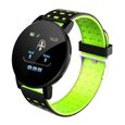 119 Plus Smart Bracelet Montre Fréquence Cardiaque Montre Intelligente Bracelet Smartwatch Pour Android IOS-argent-1