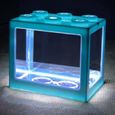 aquarium complet Chargement USB  lumières LED, écologiques, lumineuses  pour les petits poissons Bleu-1