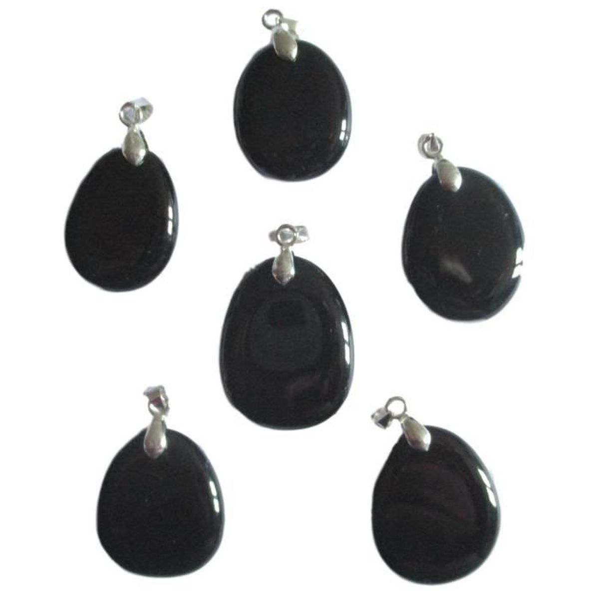 Pendentif Pierre Plate Obsidienne Noire avec le guide des pierres d Ilhorin