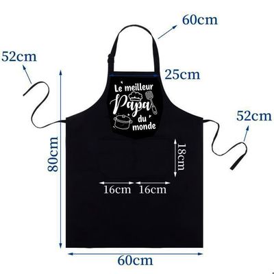 2 Tabliers De Cuisine Imperméables EUPSIIU - 60x70 Cm - Réglables - Anti-Tache - Pour Cuisine, BBQ, Jardinage
