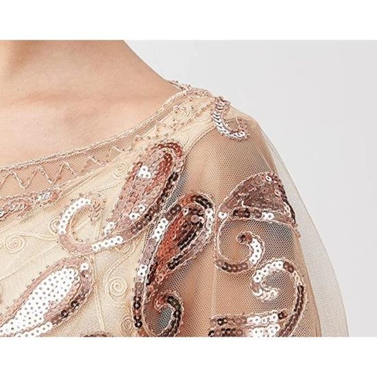 Cape De Mariage 1920s BABEYOND | Châle Paillettes Flapper - Soirée Gatsby, Charleston