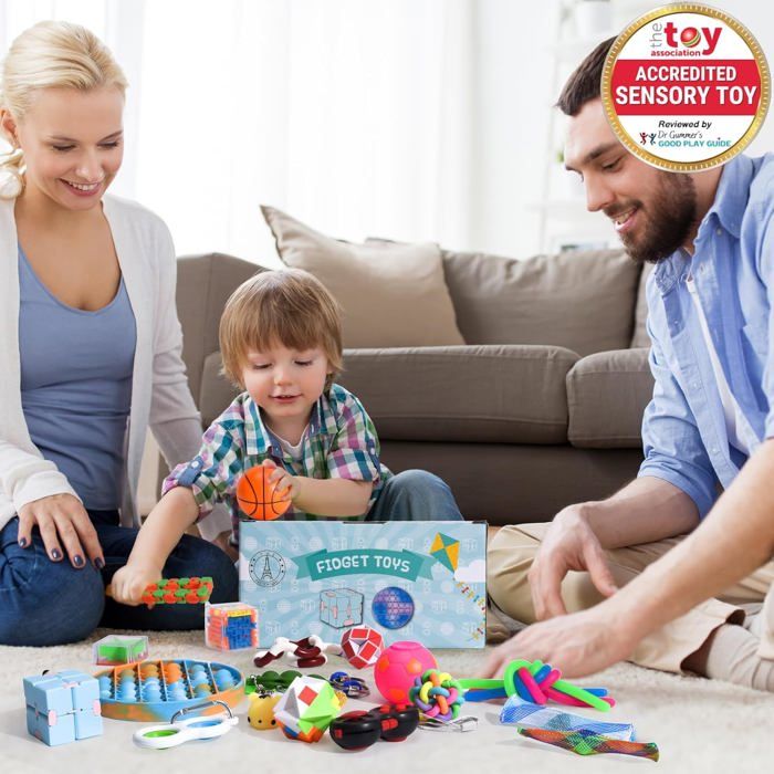 Set De 25 Jouets Anti-stress Fidget – Popit, Cube Infini, Balle, élastiques, Pour Enfants Et Adultes, Cadeau Anniversaire