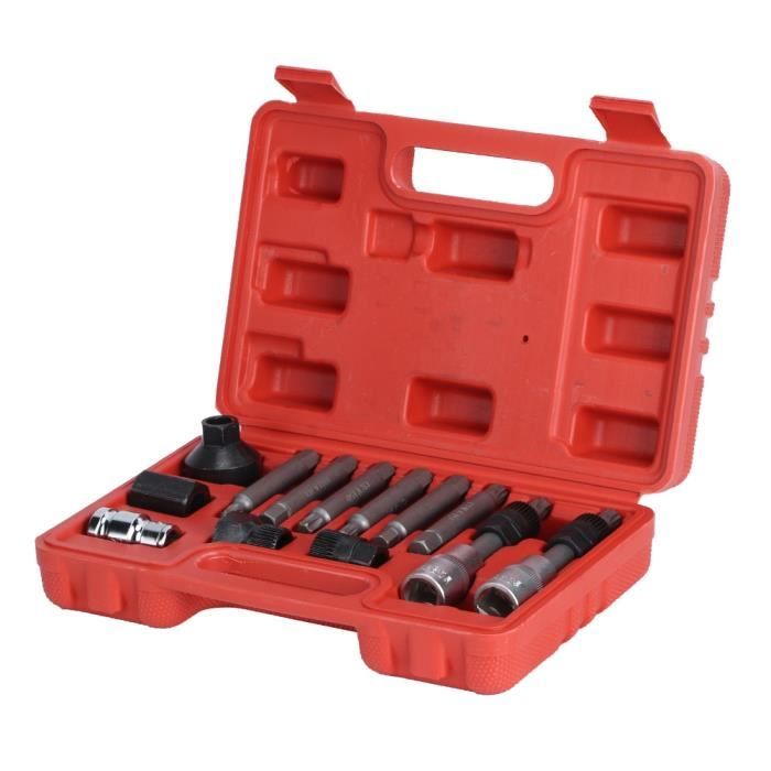 63HA – Kit d'outils d'extraction de poulie d'alternateur, 13 pièces, jeu de  douilles de mèches d'insertion, extracteur de poulie de véhicule -  AliExpress