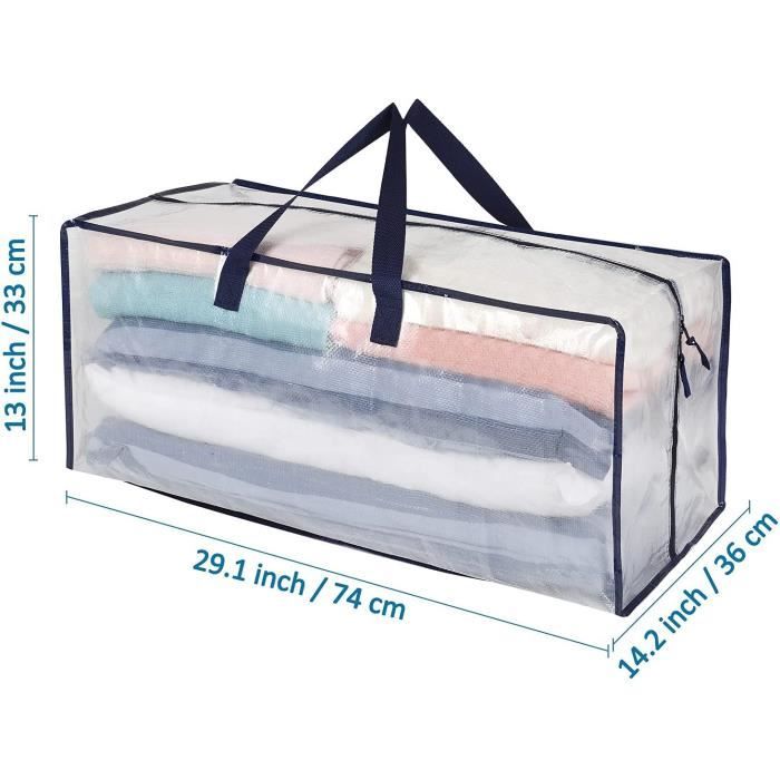 Lot De 4 Sacs De Déménagement étanches Lot De 4 Sacs Rangement Transparents PVC - 45,7x38,1x22,9 Cm - Fermetures Éclair Robustes - Pour Couettes, Linges Lot De 4 Sacs De Déménagement étanches Lot De 4 Sacs Rangement Transparents PVC - 45,7x38,1x22,9 Cm - Fermetures Éclair Robustes - Pour Couettes, Linges