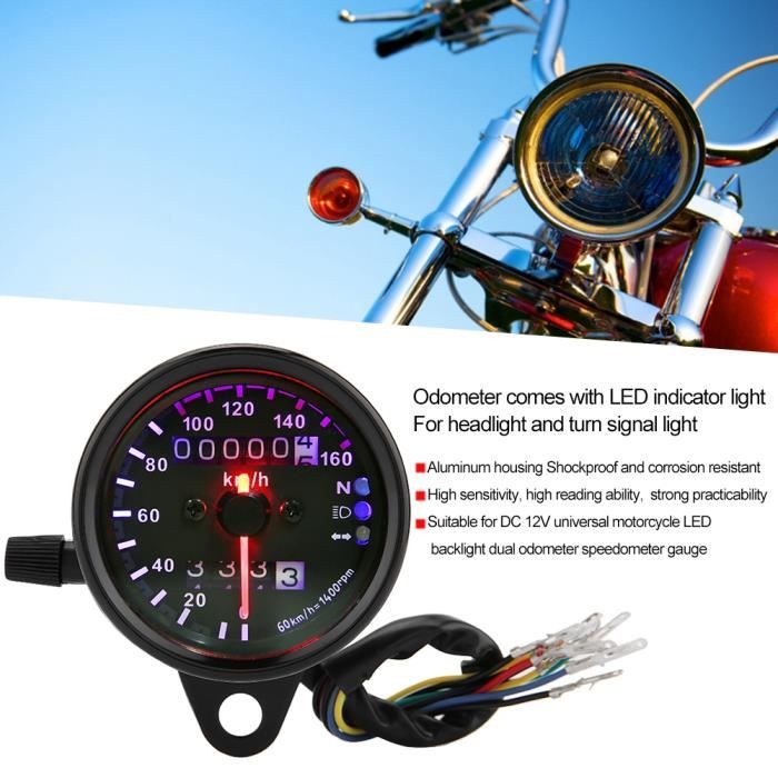 Compteur de vitesse étanche Instrument de Moto, Compteur de Vitesse  Multifonction Universel, Tachymètre, auto compte