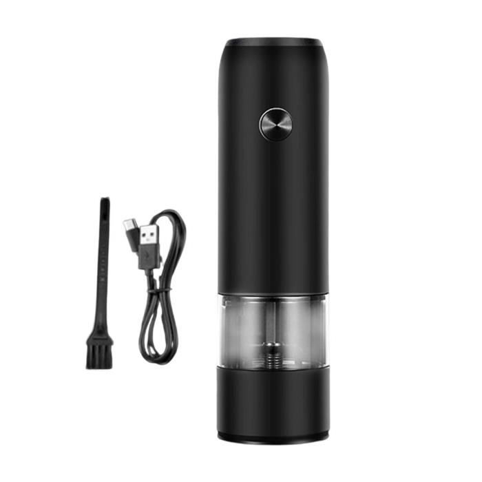 Moulin Sel Poivre Automatique TLYSXPRO Moulin à Poivre Électrique Rechargeable USB – Broyeur Sel & Poivre Automatique Avec Réglage Grosseur + Lumière LED (Grège